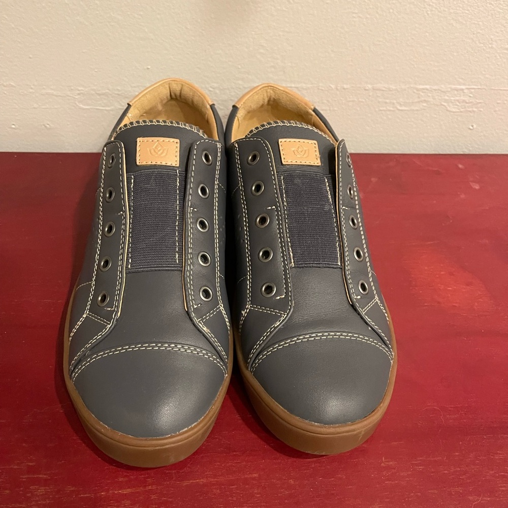 Spenco Orthotic Leather Slip-On Shoes - Malibu - Blue/Slate- Women’s size 8.5